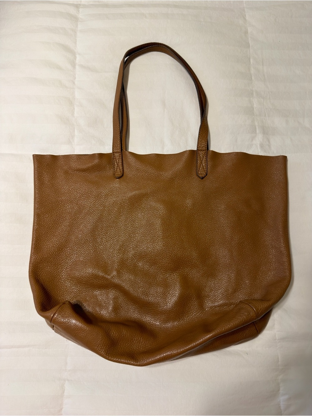 Cuyana Cognac Pebbled Leather Tote